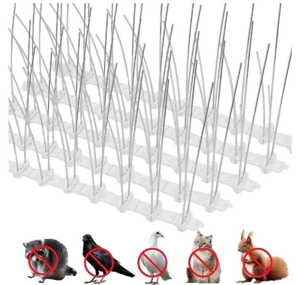 Anti Bird Spikes Pigeons Repellent Outdoor Garden Bird Repeller Squirrel Raccoon Cat Deterrent Spike for Yard Roof Balcony