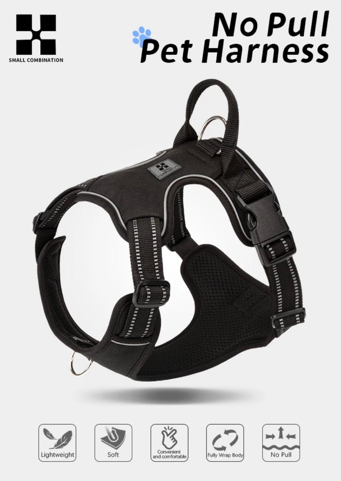Dog Harness No Pull Reflective Pet Dog Chest Harness Adjustable for Small Medium Large Dogs Outdoor Walking
