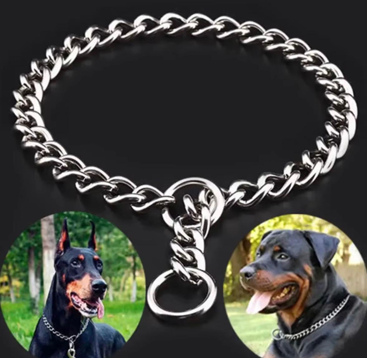 Pet P Snake Chain Collar Dog Choke Collar Stainless Steel for Dogs Adjustable Dog Training Choke Collar for Bulldog