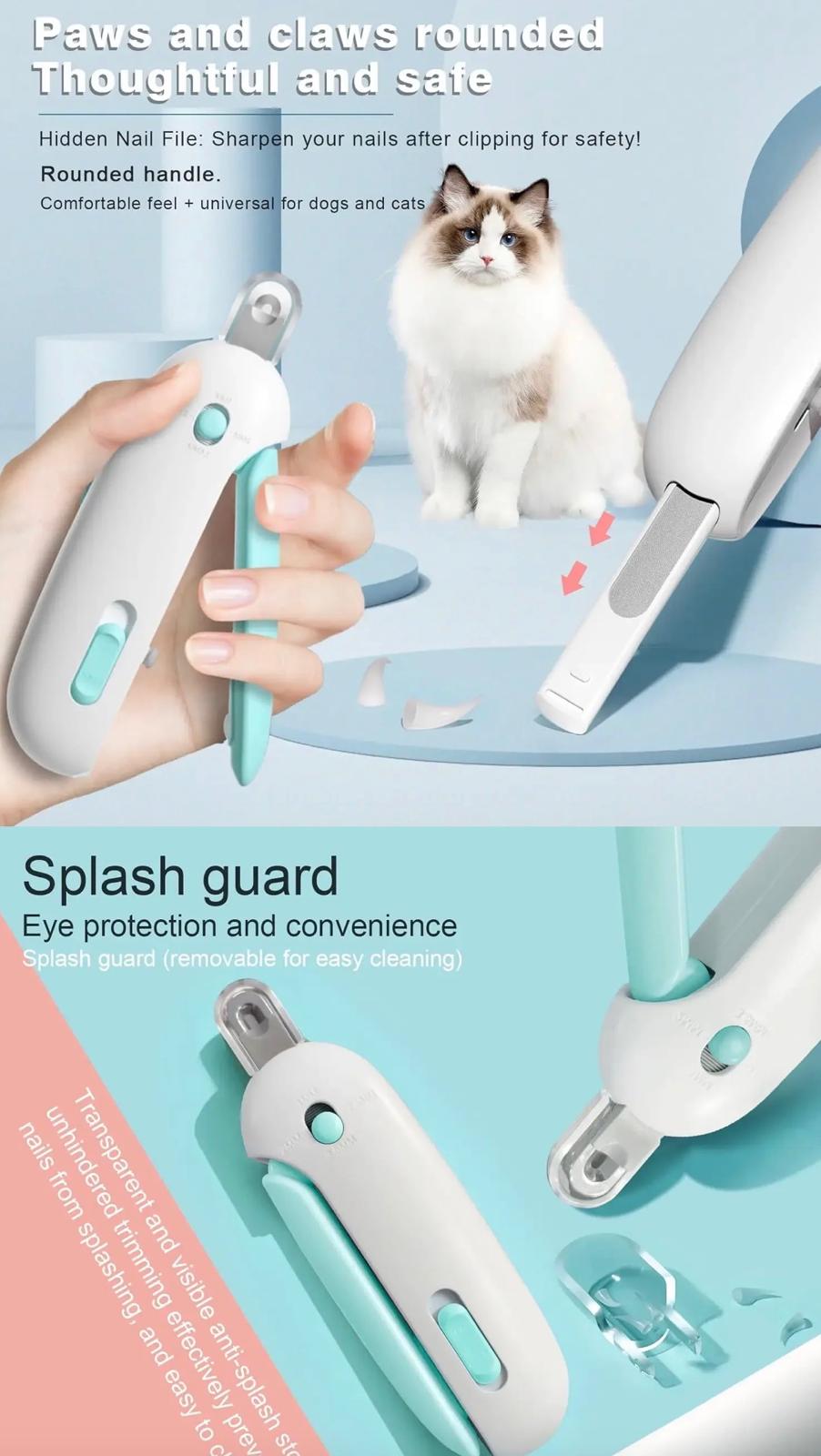 Pet Cat Dog Nail Clipper Cutter Adjustable Hole with Nail File to Avoid Excessive Cutting Professional Grooming Tool