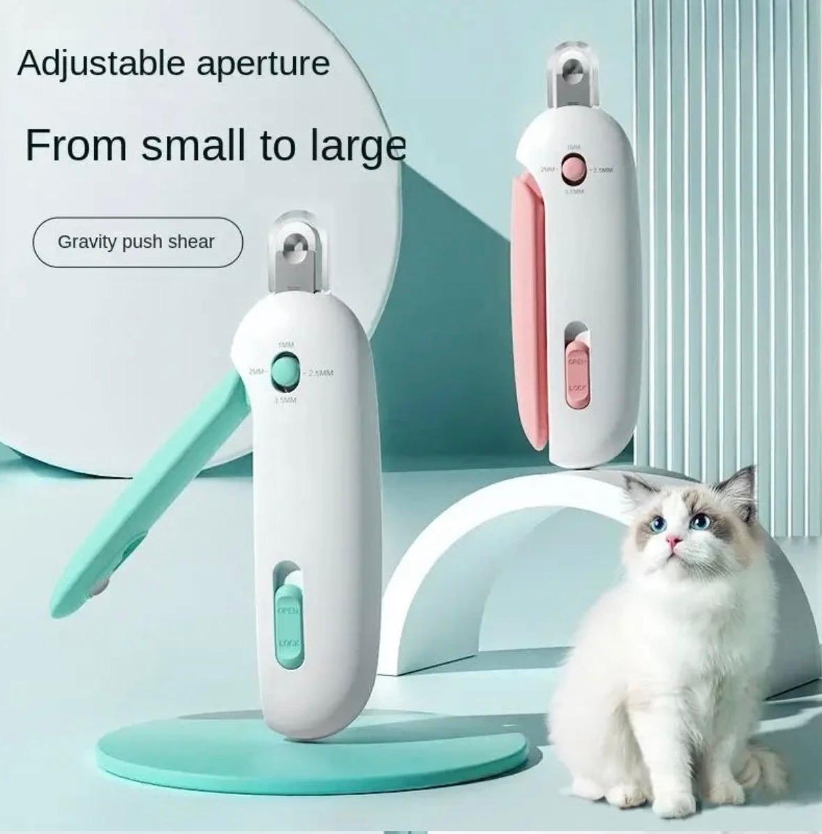 Pet Cat Dog Nail Clipper Cutter Adjustable Hole with Nail File to Avoid Excessive Cutting Professional Grooming Tool