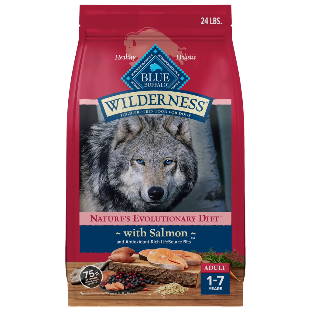 Wilderness Natural High-Protein Adult Dog Dry Food, Salmon Recipe, 24 Lb.