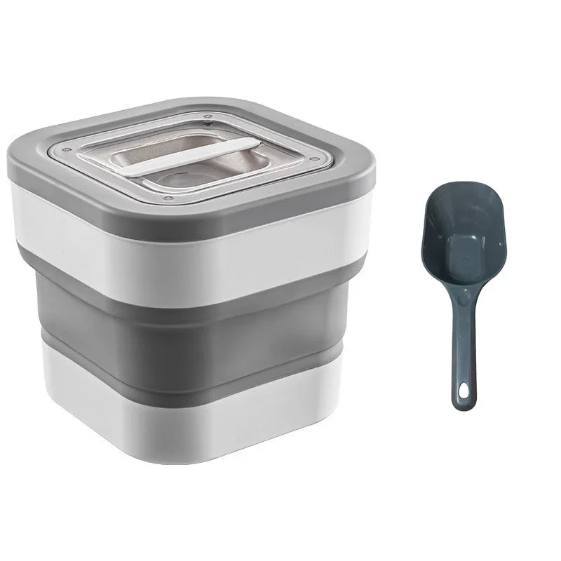 Food Storage Container Collapsible Dog Food Container with Sealing Lid, Suitable for Dry Food for Dogs, Cats Other Pet Foods