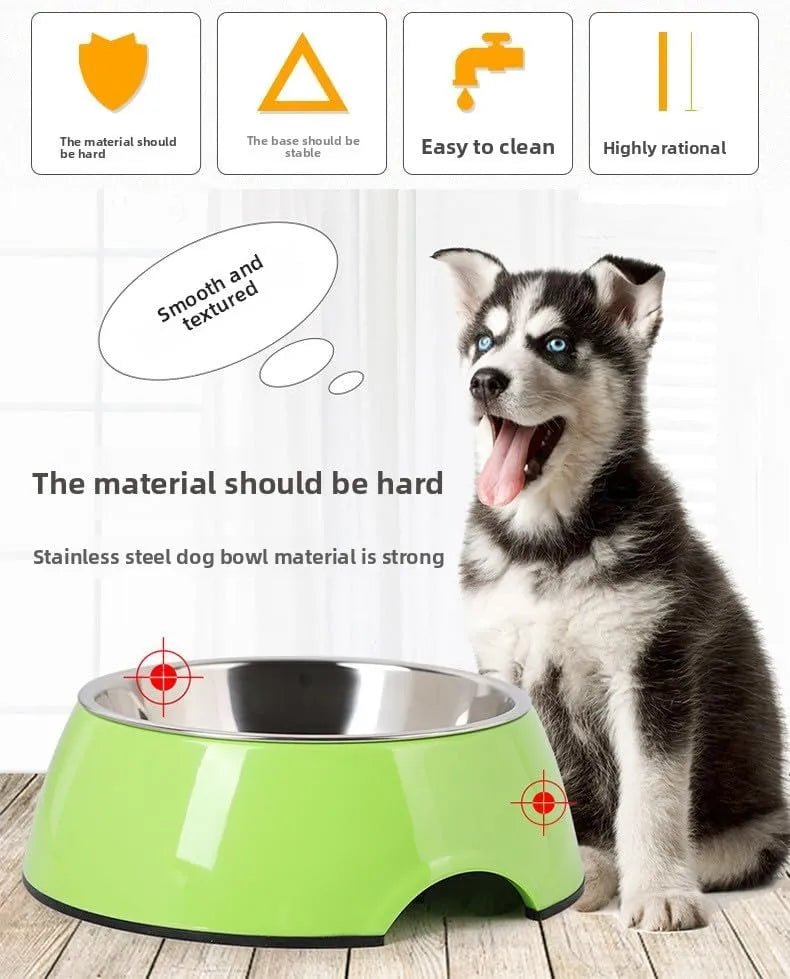Luxury Dog Bowls PAWDA Pets Bowl, Bpa-Free Food & Water Bowl for Small, Medium & Large Breeds, Non-Skid, 2-In-1 Removable Stainless Steel Pet Water&Food Bowl for Dogs and Cats J32