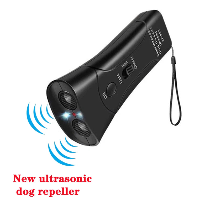 Ultrasonic Pet Dog Cat Repeller anti Barking Stop Bark Training Device Adapter Trainer LED Ultrasonic with Flashlight Repellent