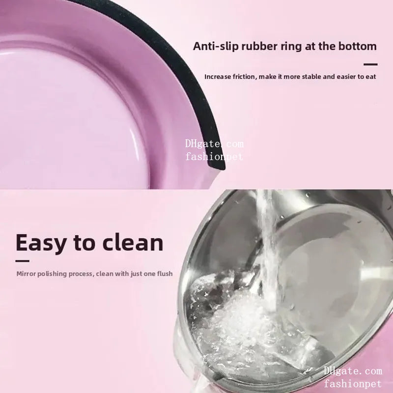 Designer Dogs Bowls 2-In-1 Stainless Steel Pet Cats Dogs Bowls for Small Medium Dogs Spoof Bowl Dog Food Water Bowl Melamine Elevated Pet Bowl No Skid Spill Proof J29
