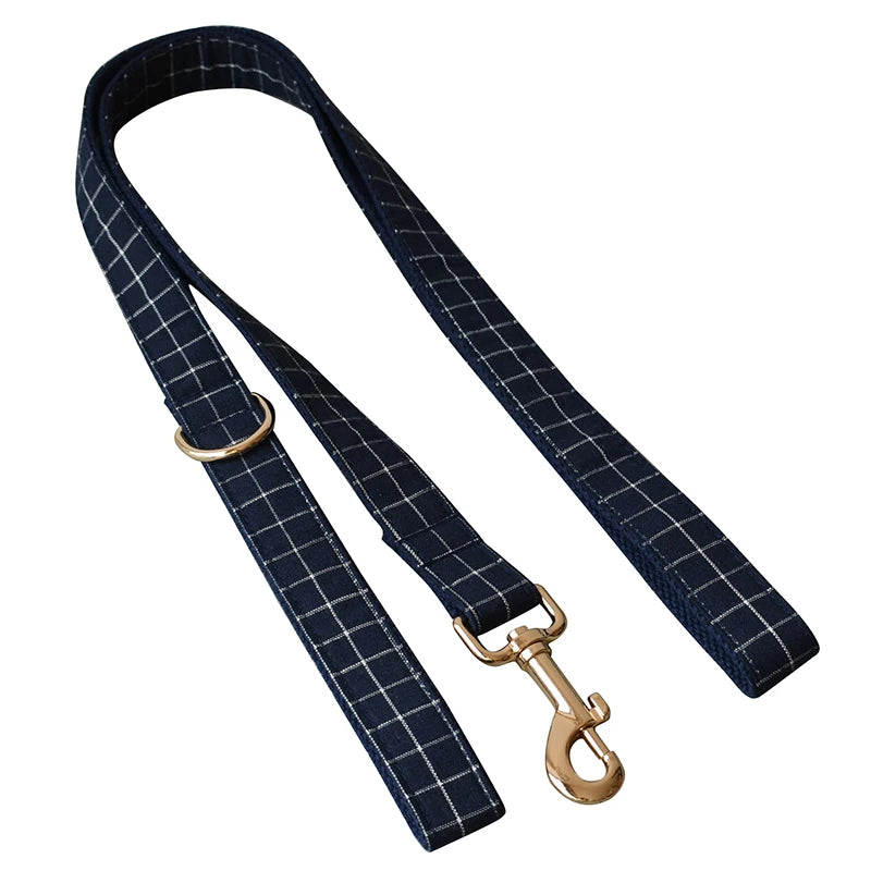 Unique Plaid Printing Pet Collar Dog Leash Dog Accessories for Pitbull Bull Terrier Rottweiler Free Engraved Pet Grid 02