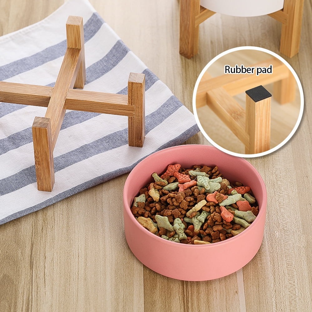 Elevated Cat Bowl Dog Bowl - Ceramic Cat Food Dish with anti Slip Stand - Raised Cat Food or Water Bowl anti Vomiting - Pet Bowl for Cats and Small Dogs - 400 ML - 13.5 OZ