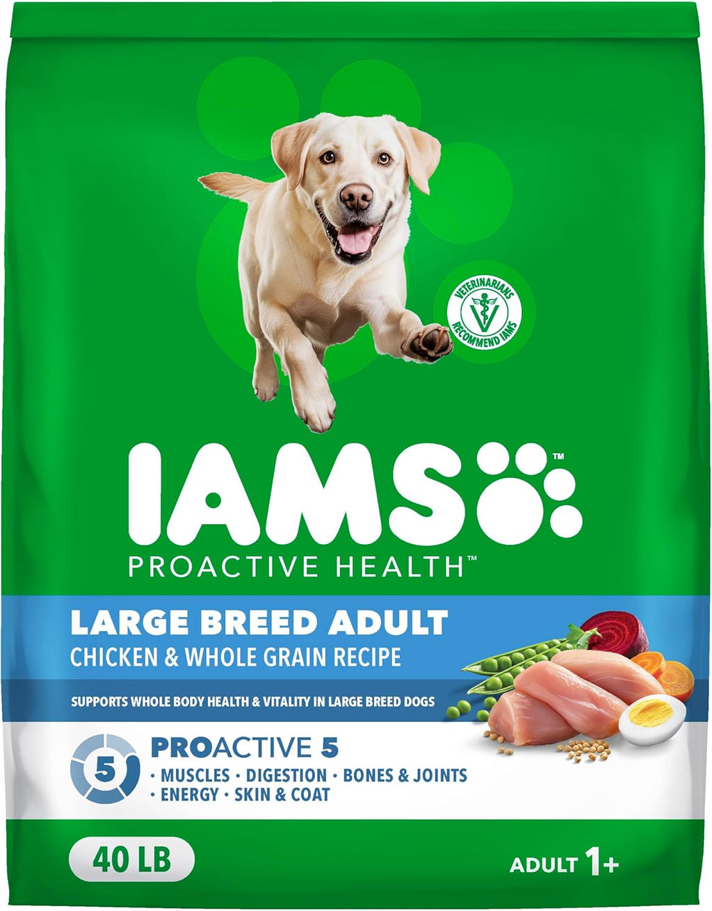 Proactive Health Large Breed Dry Dog Food, Chicken, 40 Lb | Veterinarian-Recommended, Real Chicken #1 Ingredient, L-Carnitine for Metabolism, Glucosamine & Chondroitin, Optimal Calcium