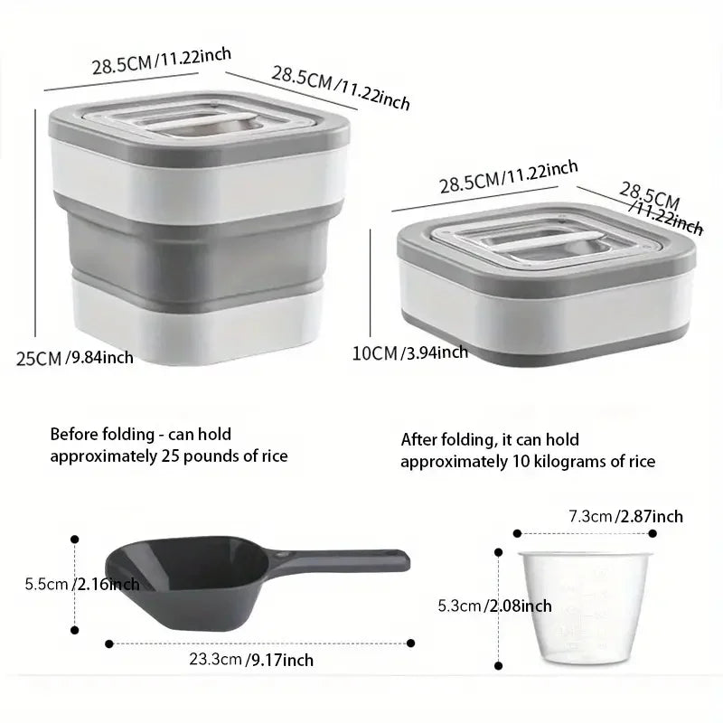Food Storage Container Collapsible Dog Food Container with Sealing Lid, Suitable for Dry Food for Dogs, Cats Other Pet Foods